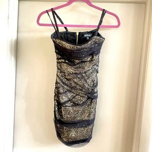 Sexy Body-con sequence and tull bebe minidress